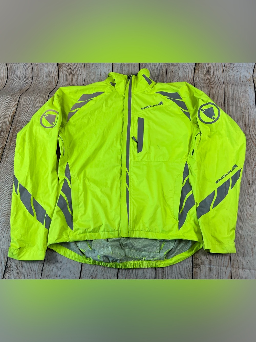 Mens Endura Luminite Waterproof Cycling Jacket Hi Visiblity Neon Yellow Sz Large